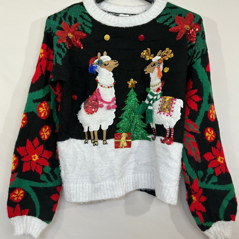 Time Clothing‎ Raised Reindeer Christmas Acrylic Sweater Women's Sz Small (4-6)